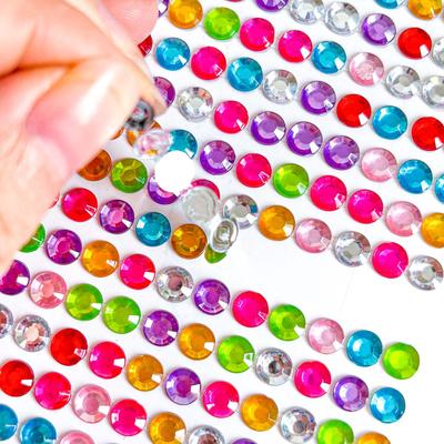 Acrylic Rhinestone Stickers: 456mm, Full Color Range, Ample Stock, Perfect for DIY.