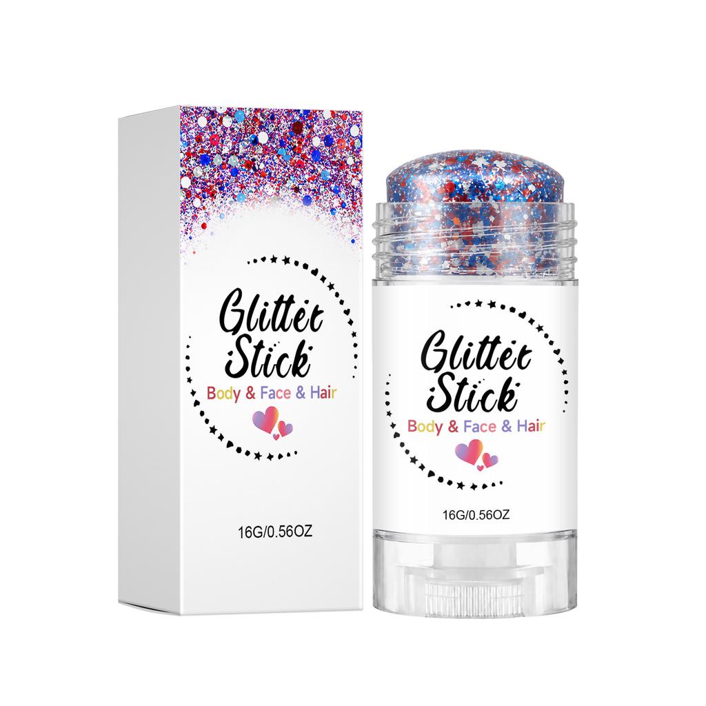 Sparkle Glitter Stick Smooth Texture Vibrant Colors Gentle Skin Adhesion Portable Easy Use Face 16g