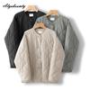 Plus Size Autumn Winter Women Basic Parka O Neck Black Apricot Casual Loose Warm Coat Simple Cotton Ladies' All-Match Outerwear