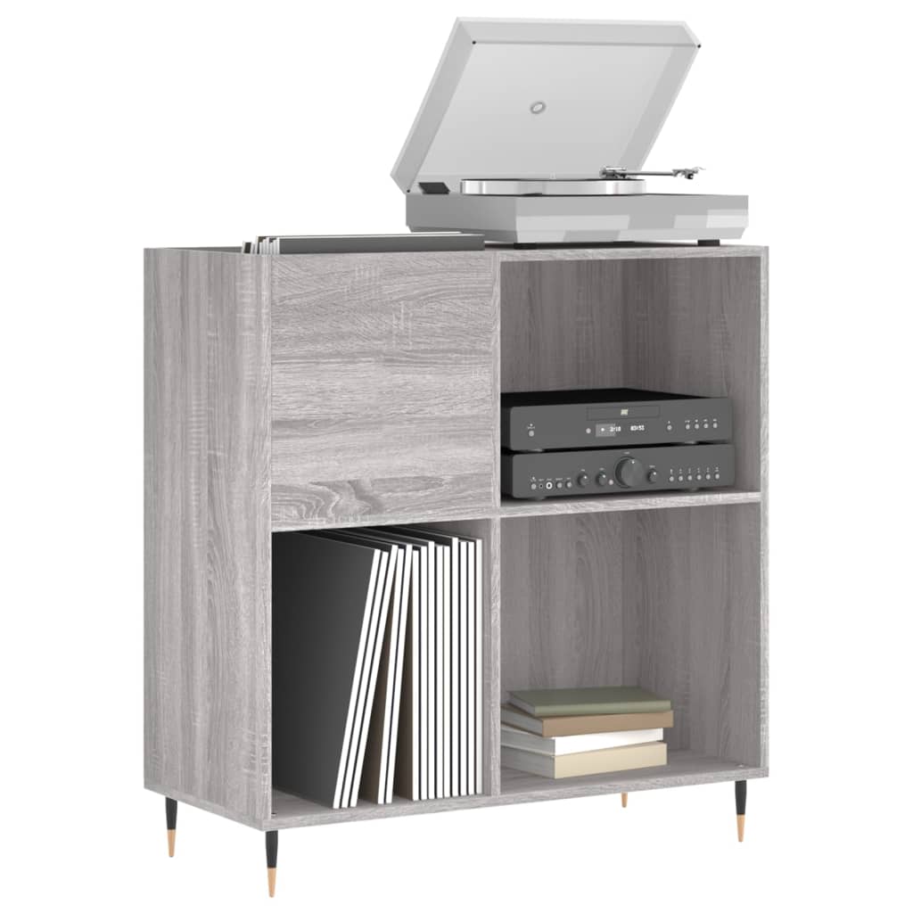 Record Cabinet Gray Sonoma 84.5 x 38 x 89 cm Engineered Wood