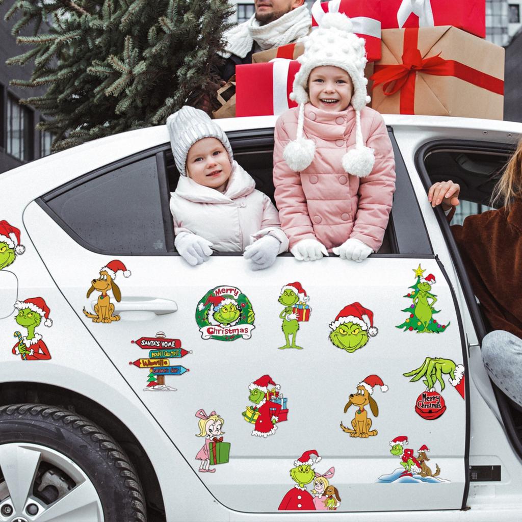 Christmas Magnetic Sticker Decoration Magnetic Reflective Decoration Car Sticker Mailbox Refrigerator Sticker