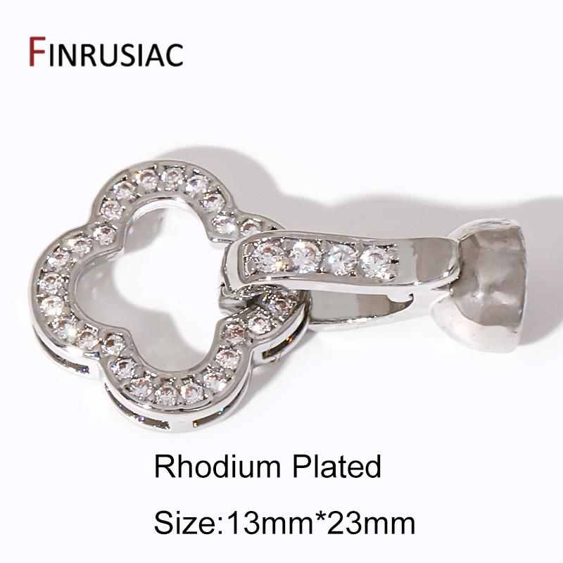 18K Gold Plated Zircon Fasteners Accessories Closure Lock Clasps For DIY Needlework Beads Pearls Jewelry Making Findings