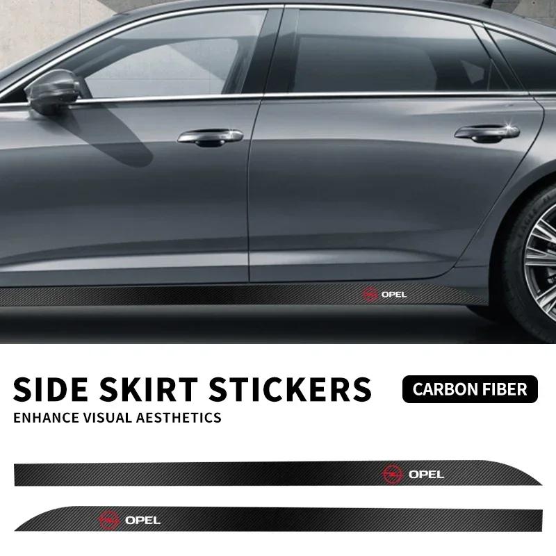 2Pcs Car Door Side Stripes Skirt Sticker Body Vinyl Decal for Opel OPC Astra Insignia Mokka Zafira Corsa Vectra C D Antara Car