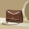 Red Dragonfly 2026 Large Capacity Cowhide Underarm Bag for Women with Burst Pattern Oil Wax Leather Handbag