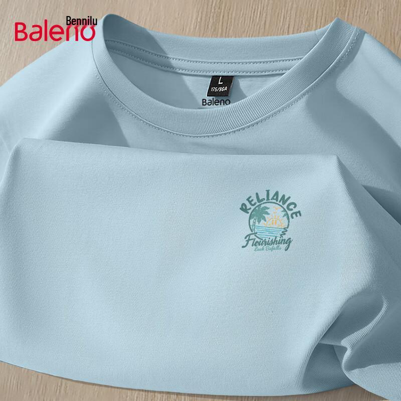 Baleno Men's 2025 Autumn Loose Fit Long Sleeve Pure Cotton T-Shirt