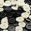 Letter Resin Four-Eye Buttons Black White Blazer Clothing Buttons Trench Coat Fur Coat Buttons