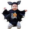 Halloween Baby Black Bat Costume Cosplay Romper Jumpsuit Infant Boys Girls Purim Party Carnival Fancy Dress Long Short Umorden