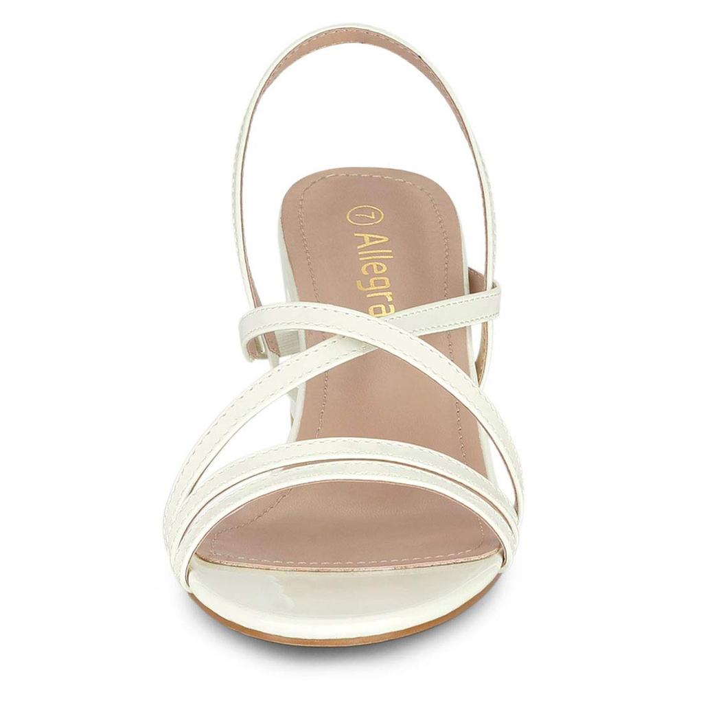 Allegra K Strap Slingback Sandals, Chunky Heel, Women's, White, Size 26.0cm