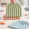Durable Potholder for Daily Use Rainbow Silicone Pot Mat Heat Resistant Trivet Hot Dishes High Temperature Non-Slip Table Placemat Kitchen Home