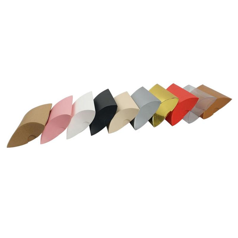 10/20/30Pcs Kraft Paper Pillow Candy Box Christmas Gift Packaging Boxes Candy Bags Wedding Baby Shower Birthday Party Decoration