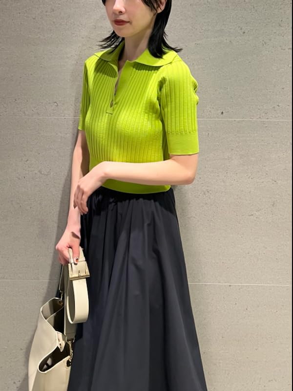 FRAY I.D. Women's Open Collar Polo Knit FWNT251097 GRN