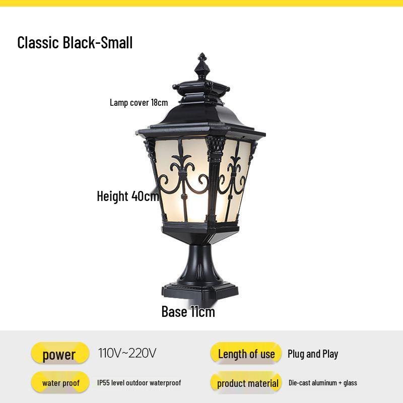 European Style Outdoor Solar Post Light: Waterproof Gate, Pillar, and Villa Wall Illumination