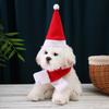 Christmas Hat Scarf Cute Small Dogs Cat Beanie Hat Pet Puppy Adjustable Santaa Hat Xmas Costume Outfit Set for Party Photo Props