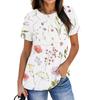 Women's Fashion Casual Floral Print Pullover Short Sleeve Top