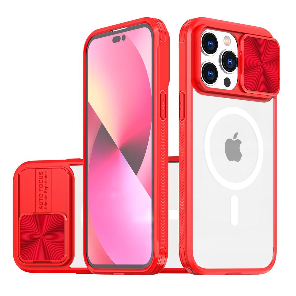 The extraordinary charm armor is suitable for iPhone16Promax magnetic mobile phone case, Apple 15 two-color anti-drop window protective case.