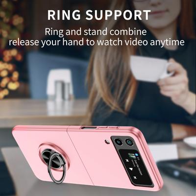 Anti -Drop Hard Plastic Ring Holder Case For Samsung Galaxy Z Flip 4 5g Flip4 Flip3 Flip 3 Shockproof Phone Accessories Cover