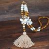 Bohemian Accessories Tassel Sweater Chain Necklace Women's String Wood Bead Long Necklace Jewelry