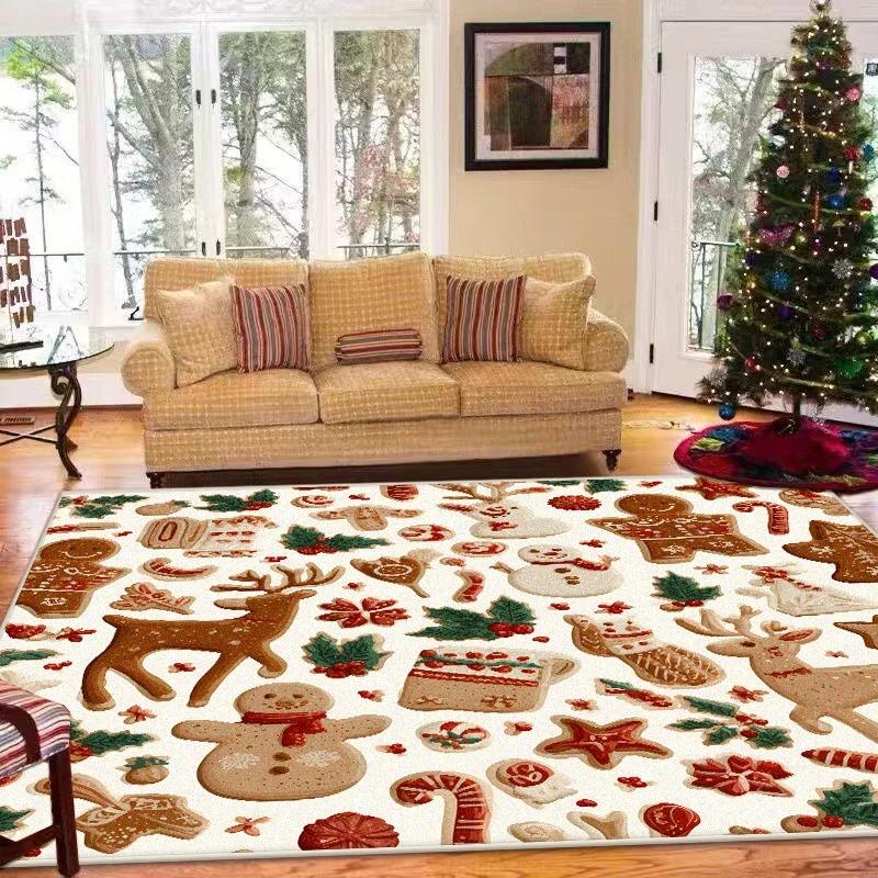 

Ковры с рождественским узором для гостиной, большие напольные коврики для домашнего декора, противоскользящий коврик для спальни, кухни, коврик для ног 40x60CM