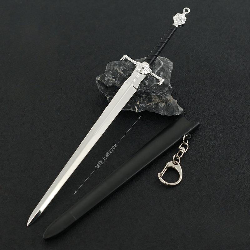 New Game of Thrones Oathkeeper Keychain Sword Brienne of Tarth Jaime Lannister Series Peripherals Metal Miniatures Crafts Gifts 22cm