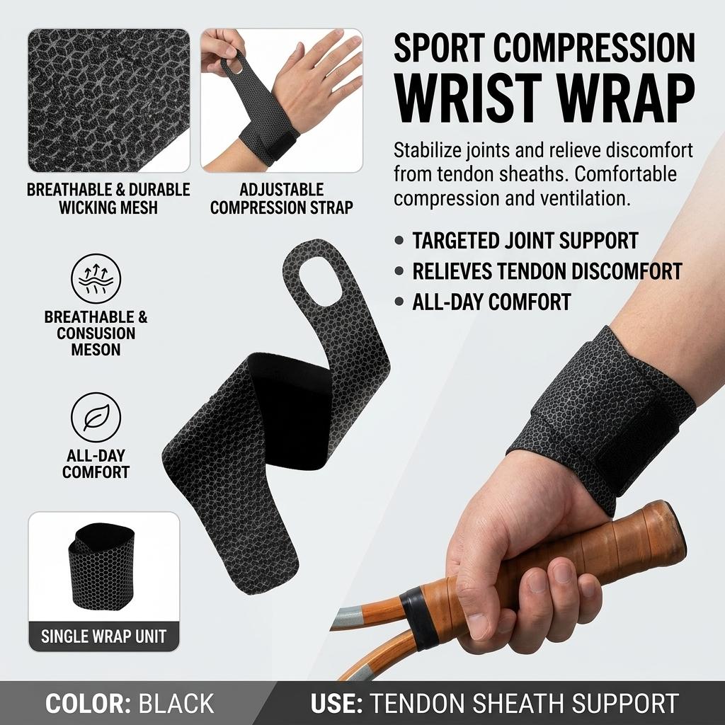 1pcs Wrist Brace Support Sport Wrist Thumb Compression Wraps for Carpal Tunnel Adjustable Wrist Straps for Men Women