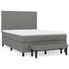 3136510 vidaXL Lit à sommier tapissier avec matelas Gris foncé 140x190cm Tissu