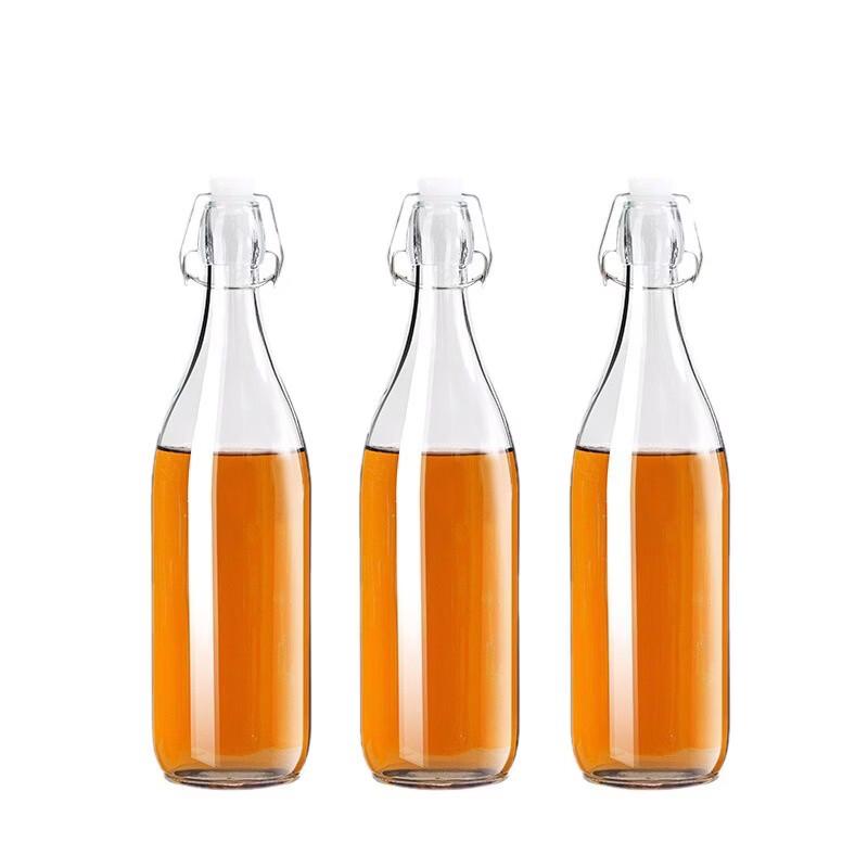Glass Airtight Storage Bottle with Buckle Lid