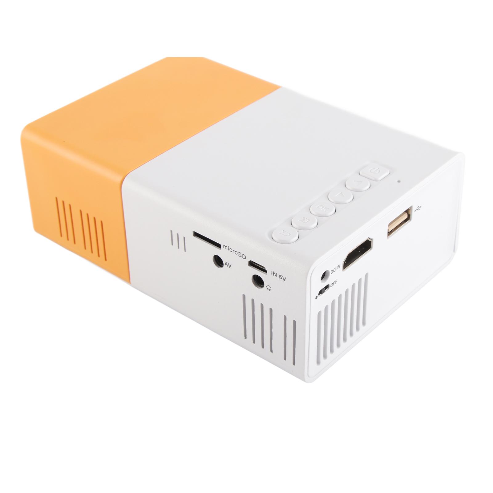 

Маленький проектор HD Real Color портативный светодиодный проектор для домашнего кинотеатра для мобильного телефона AC жёлтый