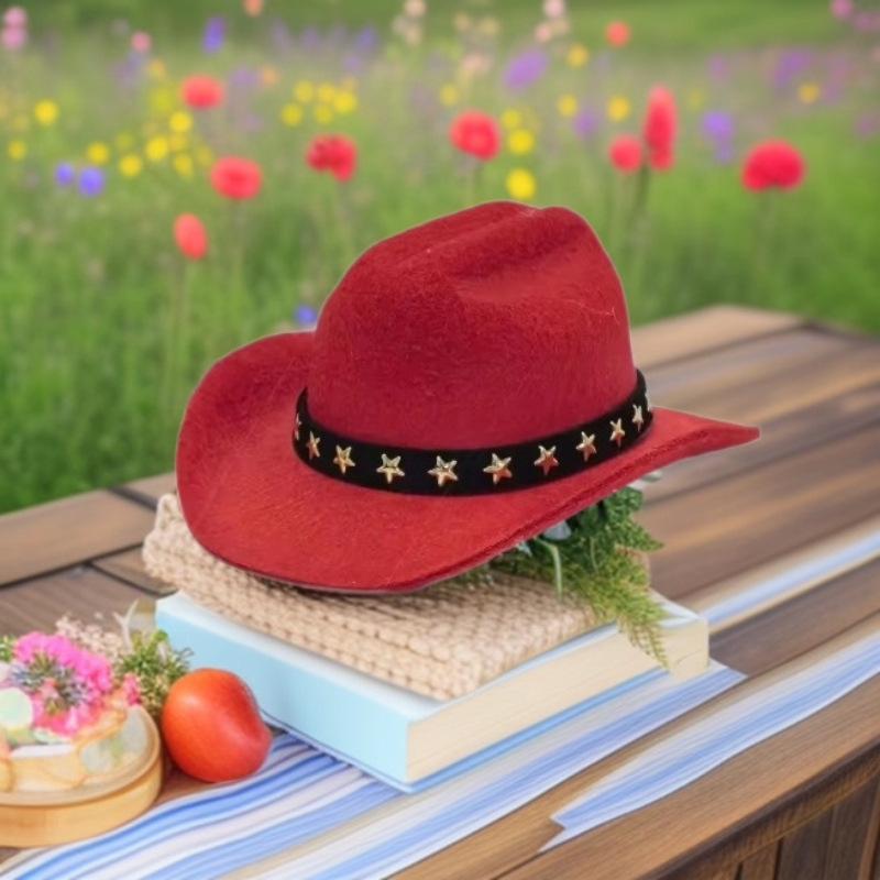 Pet Kitten & Dog Cowboy Hat - Western Style Birthday Party & Festival Mini Hat 