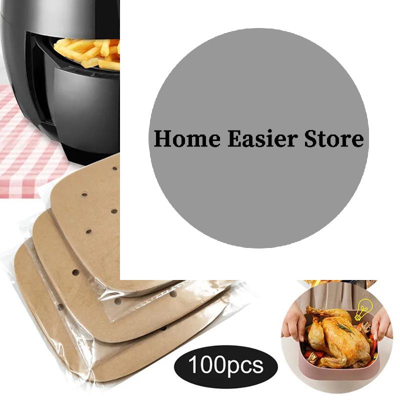 Square Air Fryer Paper Disposable Air Fryer Parchment Paper Liners Non-Stick Steamer Liners For Oven Microwave Steaming Basket