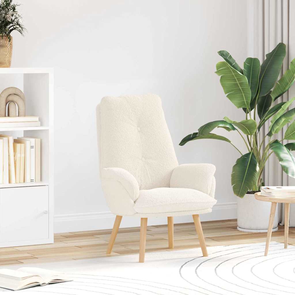 Cream Armchair 69 X 74 X 93 Cm Sherpa Fabric