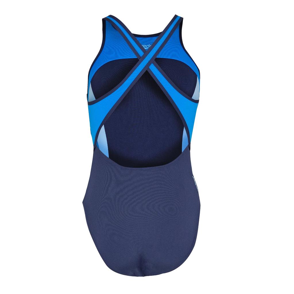 Speedo Womens/Ladies Colour Block Cross Back One Piece Swimsuit
