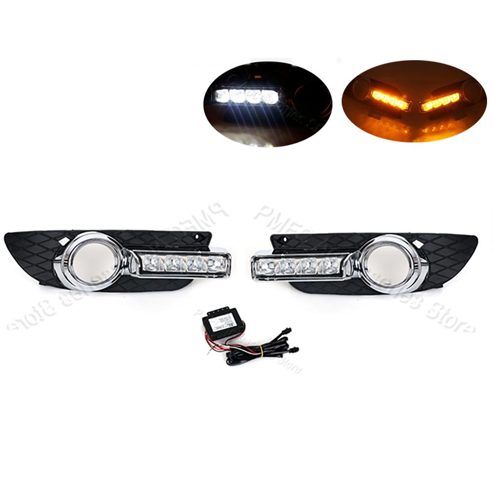 For Mitsubishi Lancer EX 2009 2010 2011 2013 2014 White Yellow Car LED DRL Daytime Running Lamp Fog Light Decoration