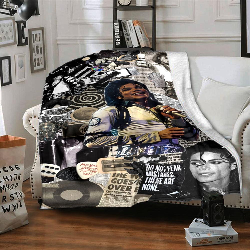 1Pc Michael Jackson Collage Blanket Soft Throw Blanket For Home Bedroom Bed Sofa Travel Office Solid Christmas Blanket