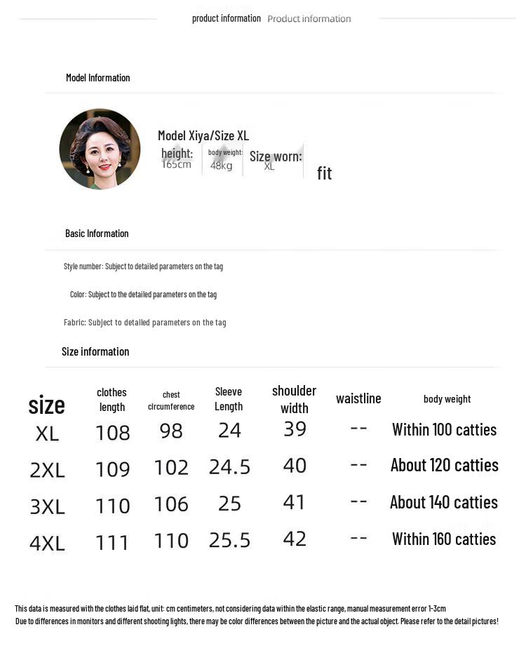 WoXue Elegant Chiffon Shirt Dress for Middle-Aged Women