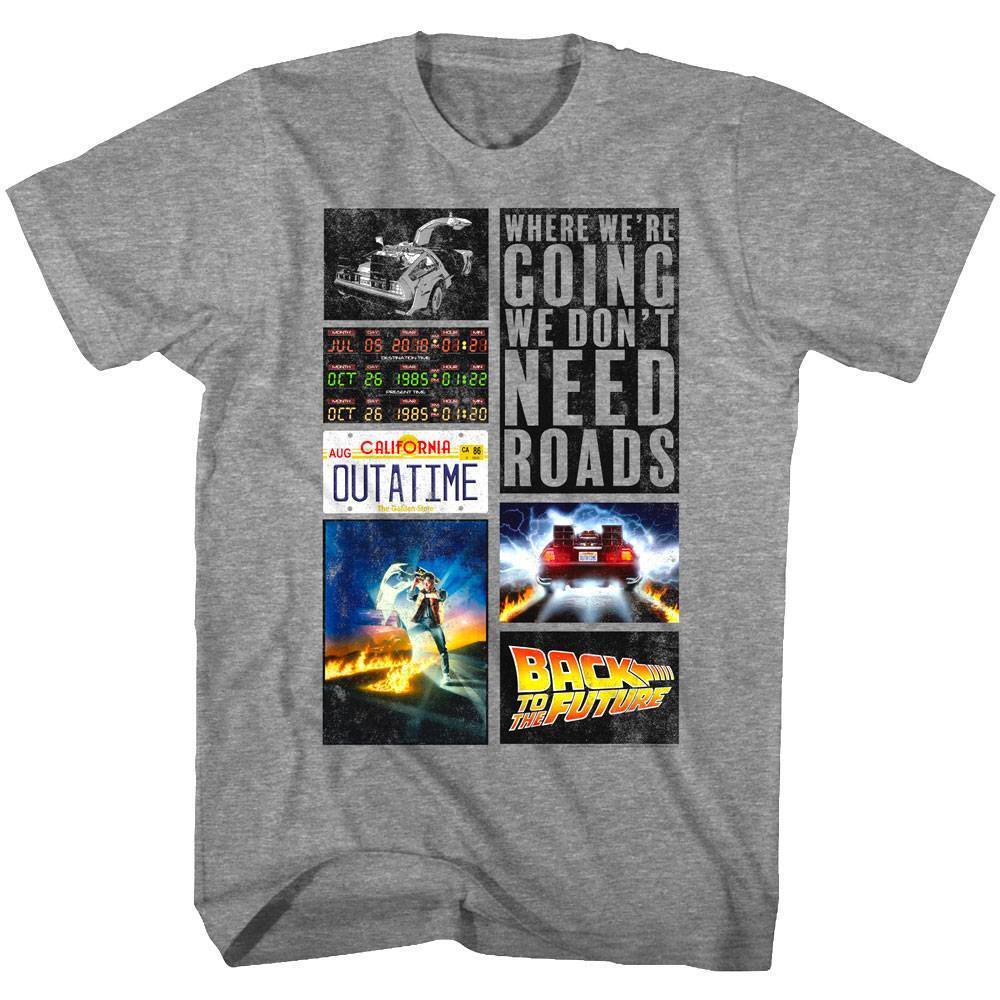 Back to The Future Movie Collage Men T Shirt DeLorean Time Machine McFly Movie S