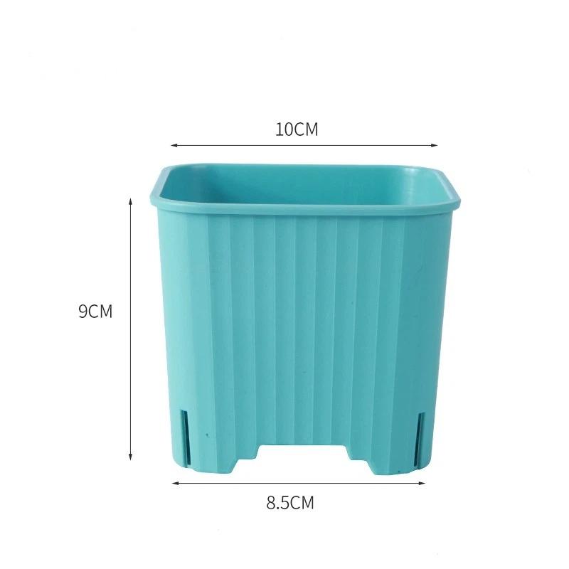 Square Plastic Pots With Drainage Hole Multicolor Breathable Plant Nursery Pot For Balcony Office Home Cactus Herb Gro