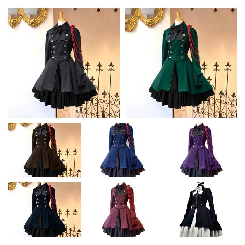 Medieval Renaissance Vintage Butterfly Long Sleeve Cosplay Dress