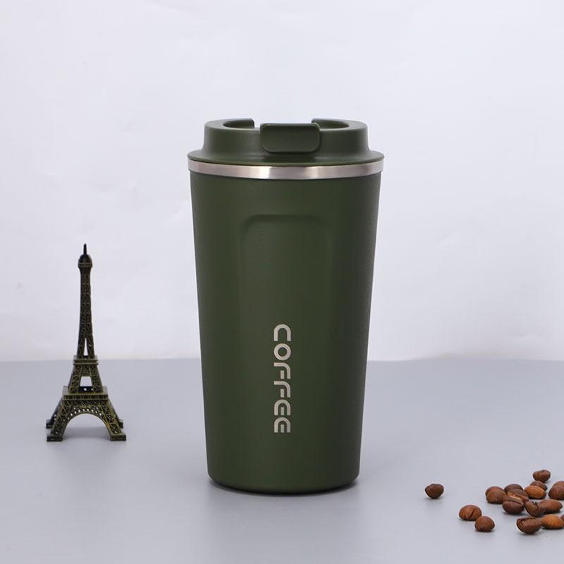 Outdoor Portable Car Cup 304 Stainless Steel Double-Layer Vacuum Thermos Cup Simple Office Coffee Cup