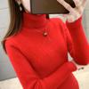 High Neck Sweater for Women New Winter Korean Style Pullover Slim Fit Inner Layer Long Sleeved Base Shirt Trendy