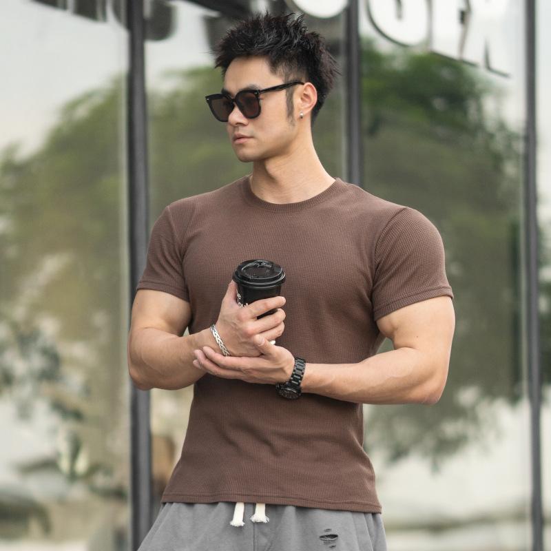 New Men'S Polo Shirt Made Of Pure Cotton With Dropped Shoulders High-Quality Loose Fit For Fitness Versatile For Daily Exercise Short Sleeved Casual