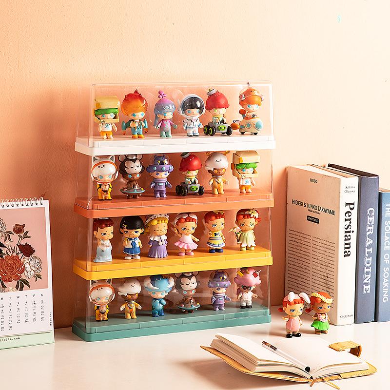 Clear Acrylic Blind Box Showcase Storage Display Stand Toys Dustproof Display Cabinet Toy Doll Anime Figure Organizer