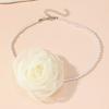 Simple Gauze Flowers Neckband Choker Necklace Jewelry Temperament Pearl Neck Chain Women Clavicle Chain Necklace