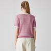 Zhaojun Women's Mulberry Silk Blend Color-Block Knit T-Shirt