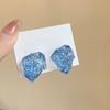 Silver Needle Irregular Resin Stud Earrings Korean Version of Simple Personality Earrings Fashion Simple Temperament Earrings Design Sense Niche