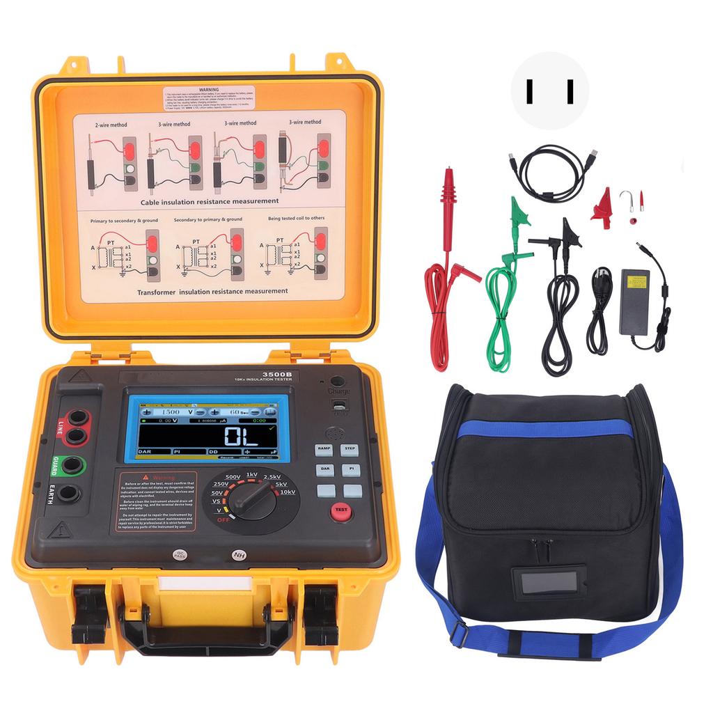 Waterproof Box Resistance Tester Insulation Resistance Tester High Voltage Resistance Megohmmeter with Waterproof Box ETCR3500B