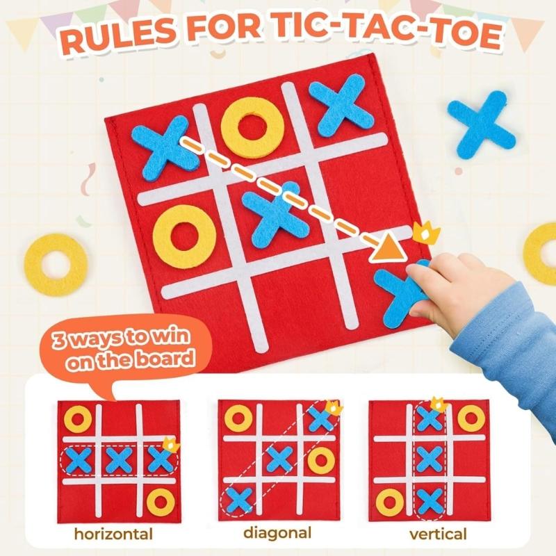 TicTacToe Toy Chessboard Game Toy For Children Cognitive Skill Building Interactive Logical Learning Strategy Toy