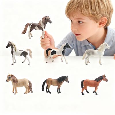 PVC Simulace Kůň Figurka Miniaturní Pony Hřebec Klisna Socha Vzdělávací Hračka Model Hospodářského Zvířete Dekorace Ozdoba