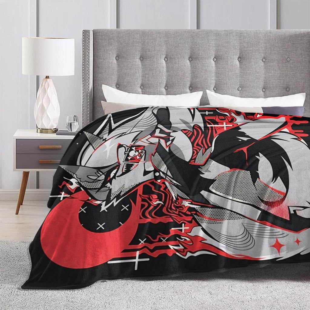 Sexy Loona Helluva Boss Anime Blanket Warm Plush Throw Blanket For Girls Boys Home Decor Flannel Bedspread Bed Cover