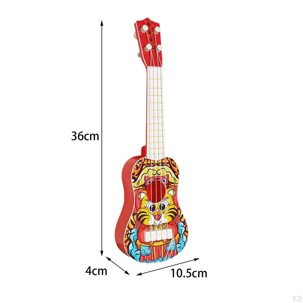 Simulation Ukulele Toy Acoustic Early Educational Tunable Cartoon 4 Strings for Kids Girls