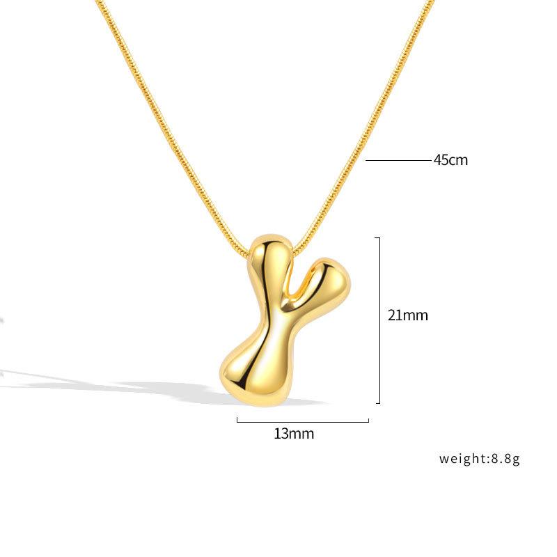 VENTFILLE 925 Sterling Silver 26 Letters Necklace For Women Gift Smooth Cute Balloon Jewelry Accessories Dropshipping Wholesale